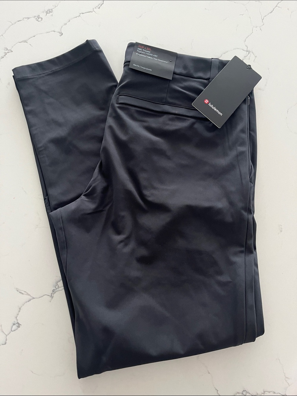 lululemon athletica Men's ABC slim-fit Warpstream Obsidian Trousers